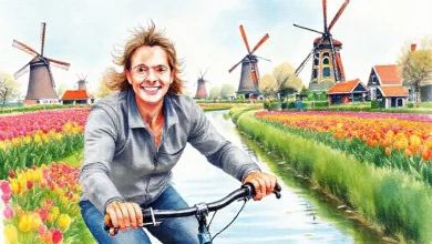 Hollanda'da bisiklet sürmenin maliyeti ve avantajları. Bisiklet yolları ve şehir manzarası.