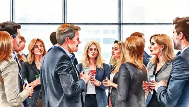 Hollanda'daki sektör etkinliğinde ağ oluşturan profesyoneller. Etkili iş bağlantısı stratejileri.